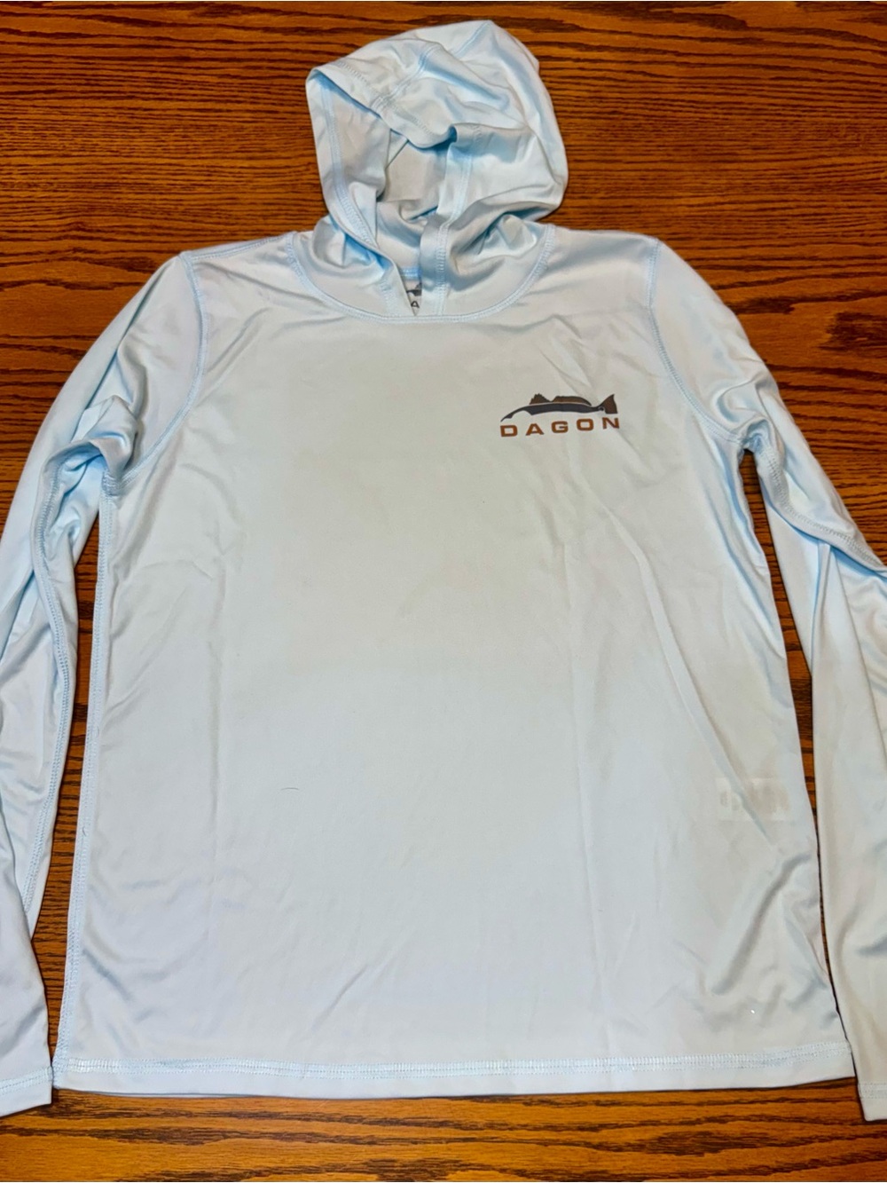 Youth XL Dagon Light Blue Hooded Fishing Shirt